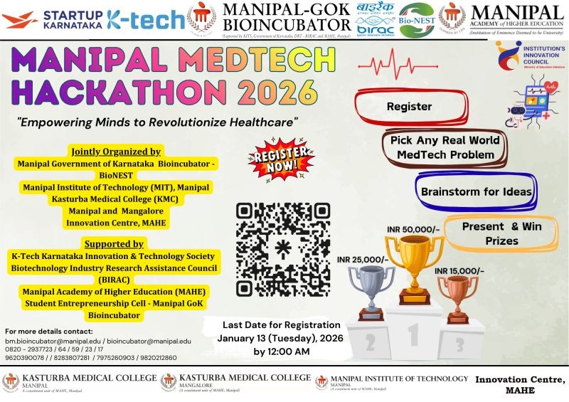 MedTech Hackathon - bioincubator.manipal.edu